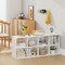 White Engineered Wood 8-Cube Bookshelf with Anti-Tip Kits and High Load Capacity